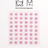 Pembe  Parlak Taş Detaylı Yüz ve Tırnak Sticker