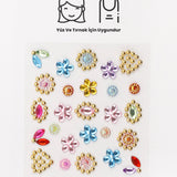Çok Renkli  Çiçek Temalı Yüz ve Tırnak Sticker