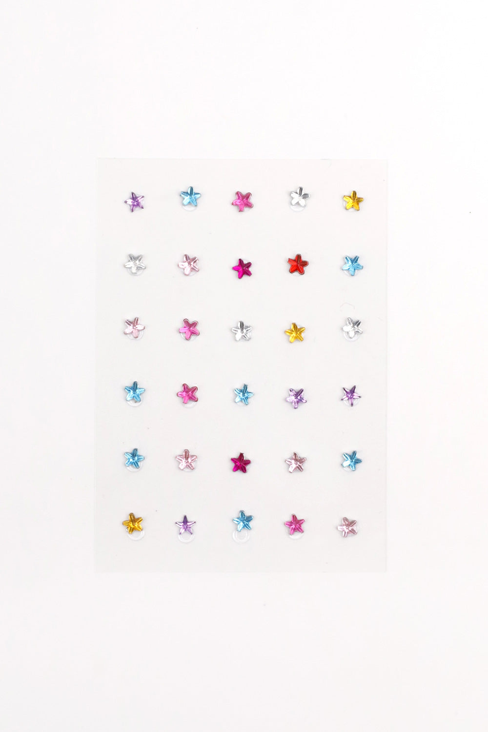 Çok Renkli  Yıldız Figürlü Yüz ve Tırnak Sticker