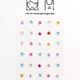 Çok Renkli  Yıldız Figürlü Yüz ve Tırnak Sticker