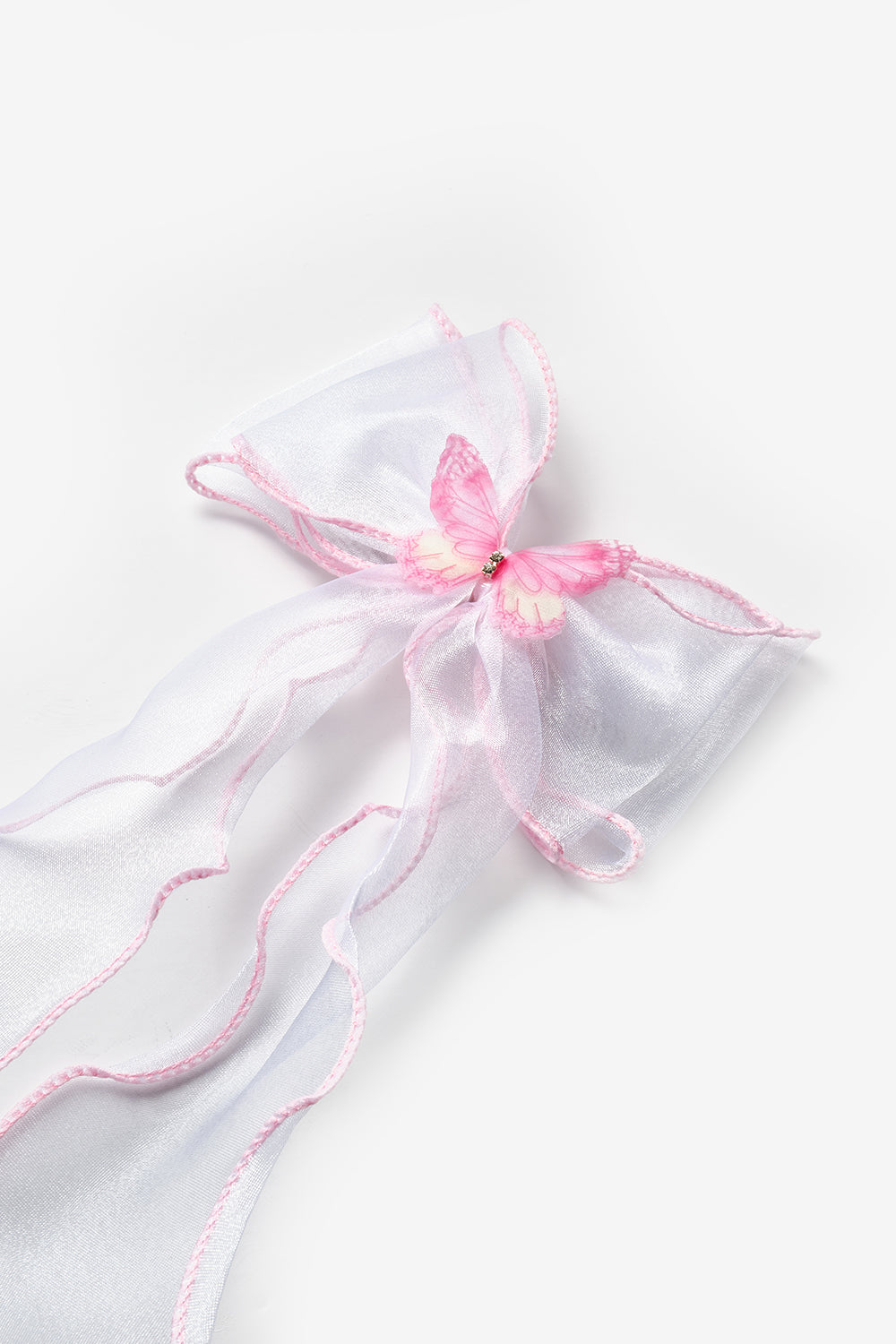 Pembe  Kelebek Figürlü Fiyonk Kız Çocuk Otomatik Toka