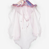 Pembe  Pullu İnci Detaylı Kanat Figür Kız Çocuk Klips Toka