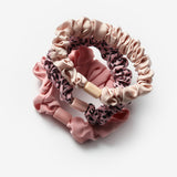 Pudra  Tonları 3'lü Fırfırlı Kız Çocuk Lastik Toka