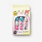 Çok Renkli  Çiçek Temalı Kız Çocuk Takma Tırnak