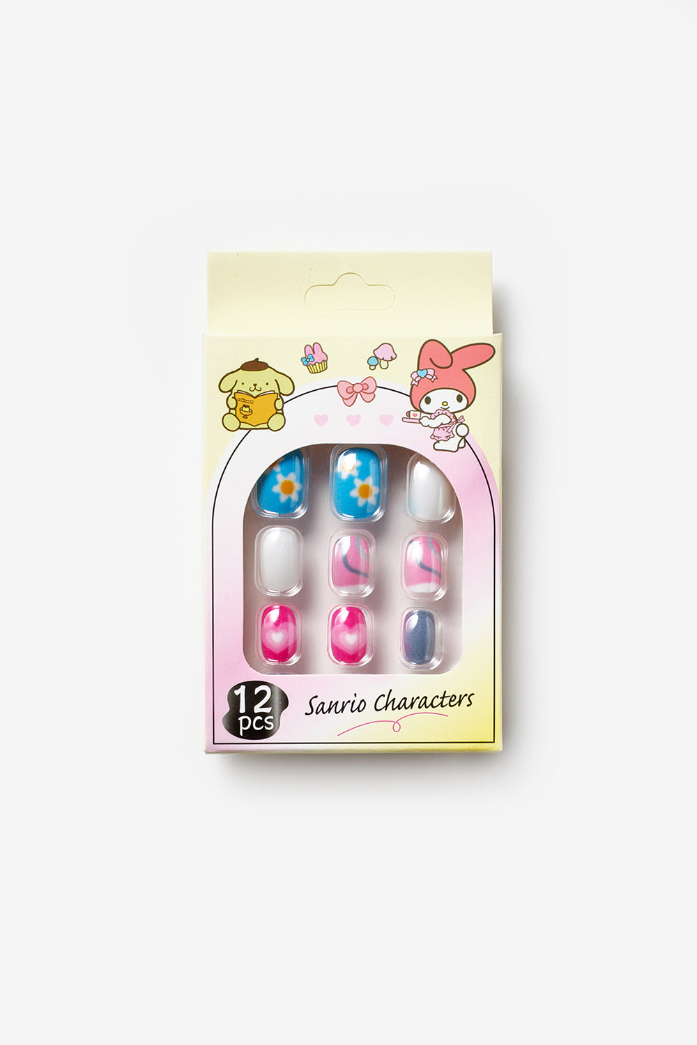 Çok Renkli  Çiçek Temalı Kız Çocuk Takma Tırnak