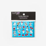 Beyaz  Noel Baba Temalı Kız Çocuk Tırnak Sticker