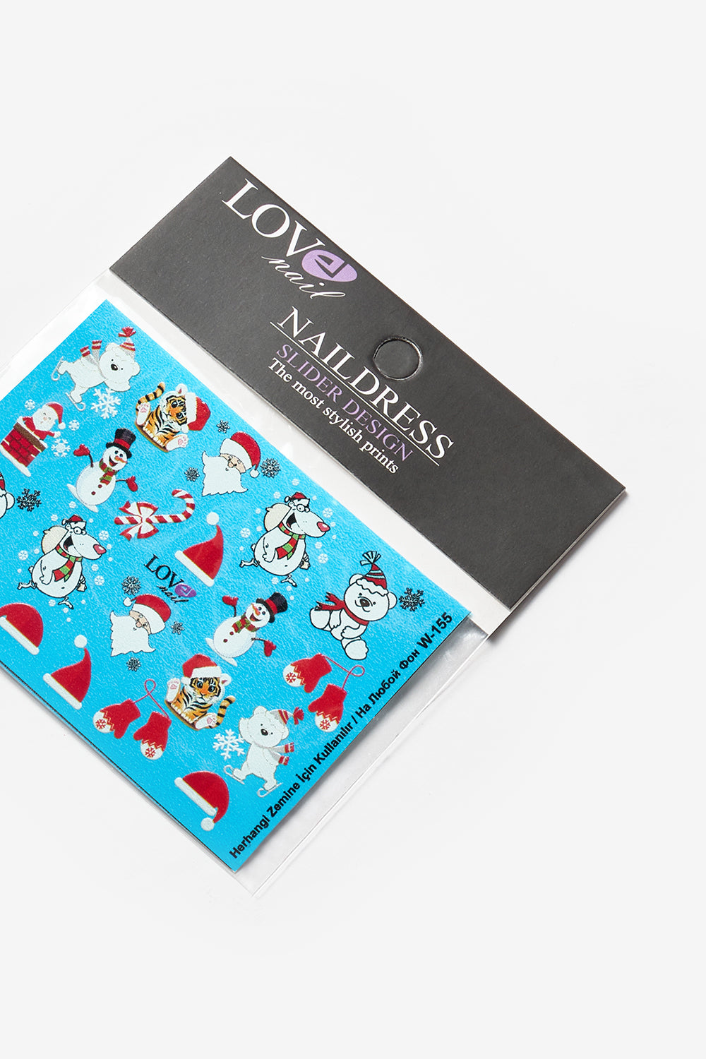 Beyaz  Noel Baba Temalı Kız Çocuk Tırnak Sticker