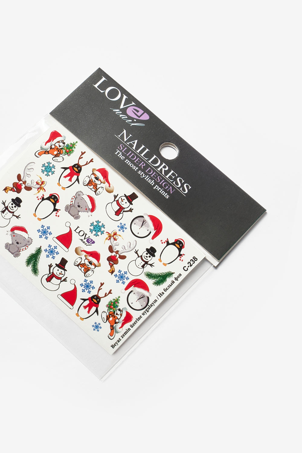 Beyaz  Kardan Adam Temalı Kız Çocuk Tırnak Sticker