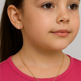 Çok Renkli  Dondurma Figürlü Kız Çocuk Kolye ve Küpe Set