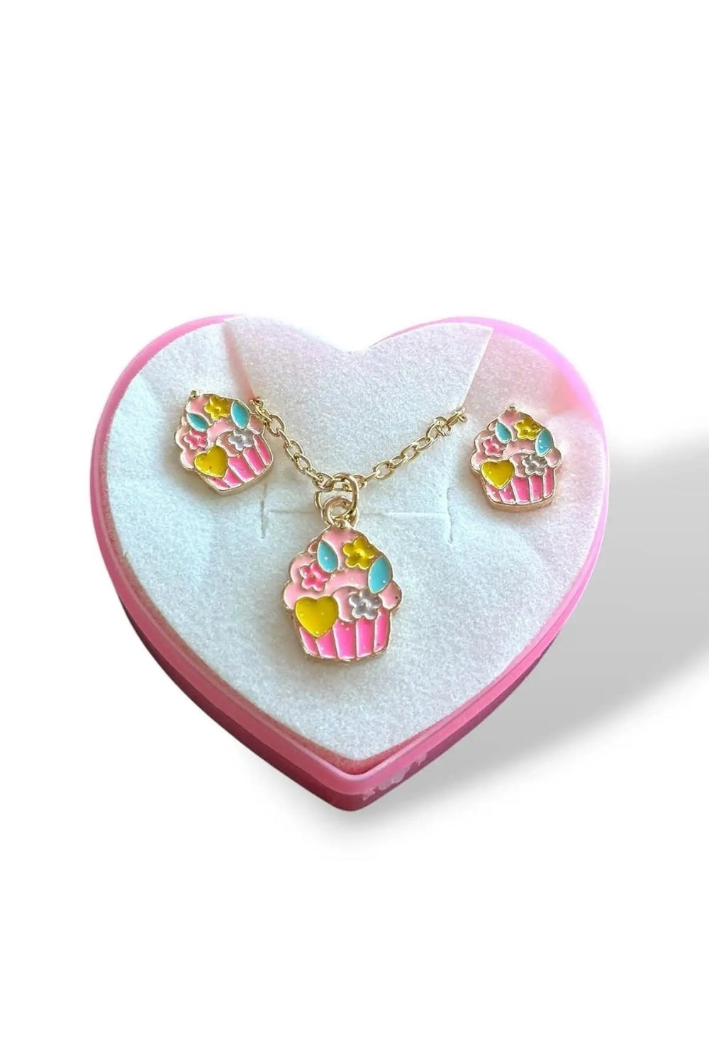 Çok Renkli  Dondurma Figürlü Kız Çocuk Kolye ve Küpe Set