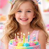 Çok Renkli Saçaklı Happy Birthday Temalı Kız Çocuk Parti Tacı