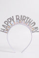 Silver Fringed Happy Birthday Themed Girls' Party Headband 