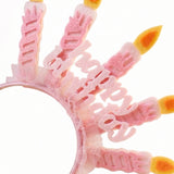 Pembe Mum Temalı Happy Birthday Kız Çocuk Parti Tacı