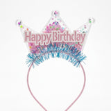 Çok Renkli Pullu Happy Birthday Yazılı Kız Çocuk Parti Tacı