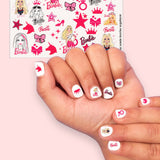 Pembe  Barbie Kız Çocuk Tırnak Sticker