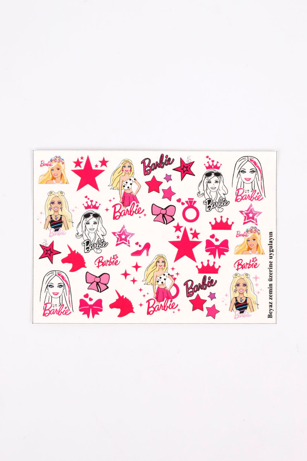 Pembe  Barbie Kız Çocuk Tırnak Sticker