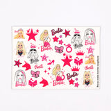 Pembe  Barbie Kız Çocuk Tırnak Sticker
