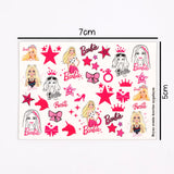 Pembe  Barbie Kız Çocuk Tırnak Sticker