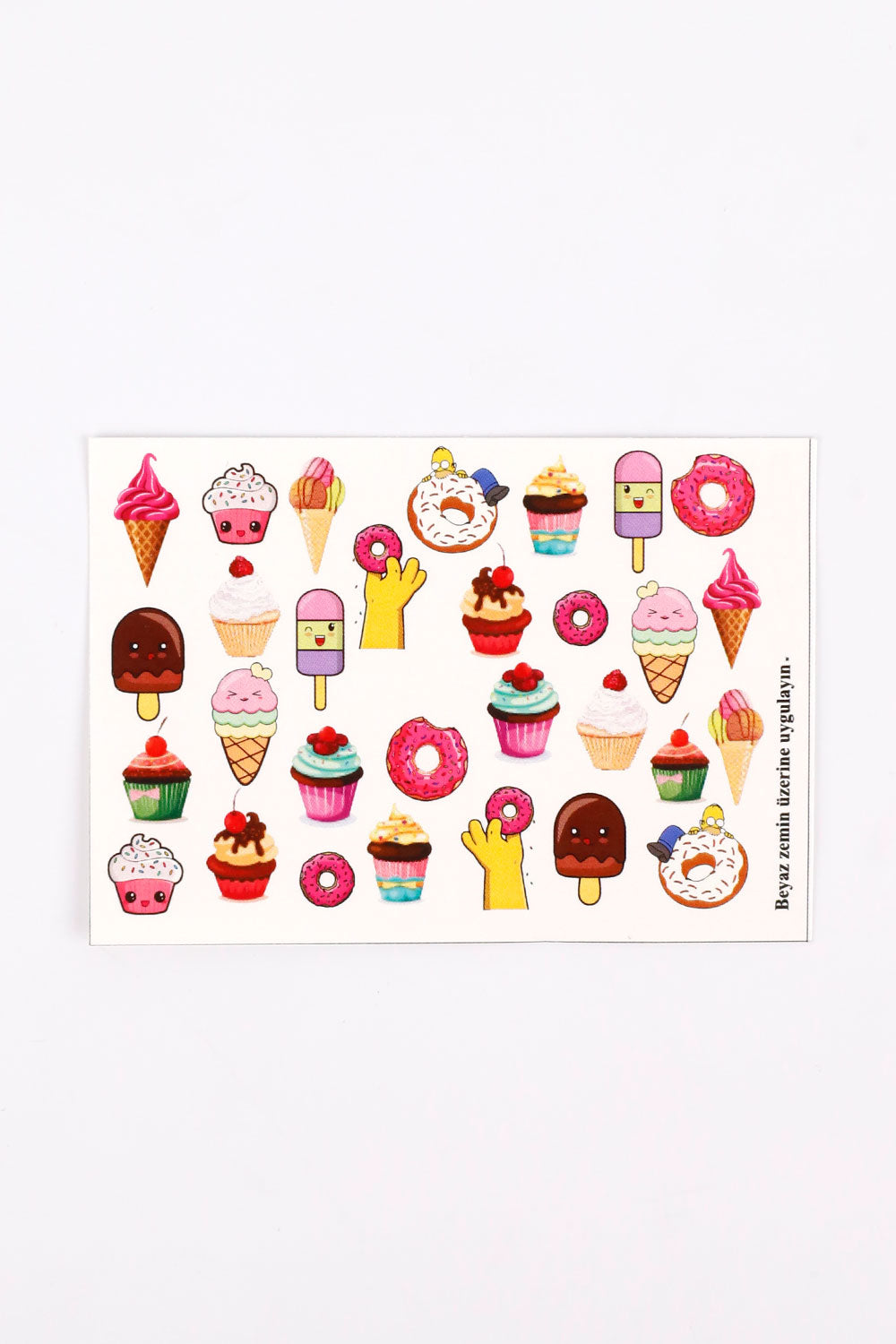 Çok Renkli  Dondurma Kız Çocuk Tırnak Sticker