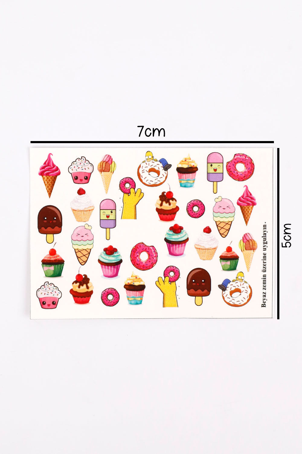 Çok Renkli  Dondurma Kız Çocuk Tırnak Sticker