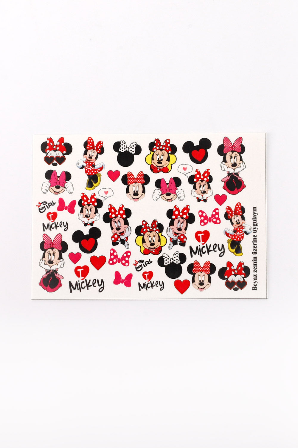 Kırmızı Minnie Mouse Kız Çocuk Tırnak Sticker