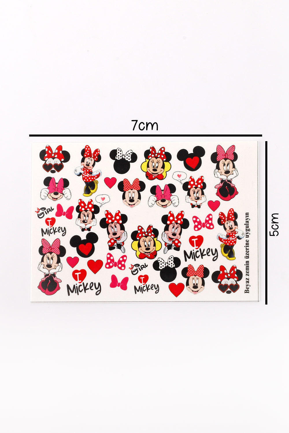 Kırmızı Minnie Mouse Kız Çocuk Tırnak Sticker