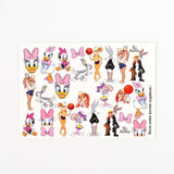Çok Renkli Bugs Bunny Kız Çocuk Tırnak Sticker