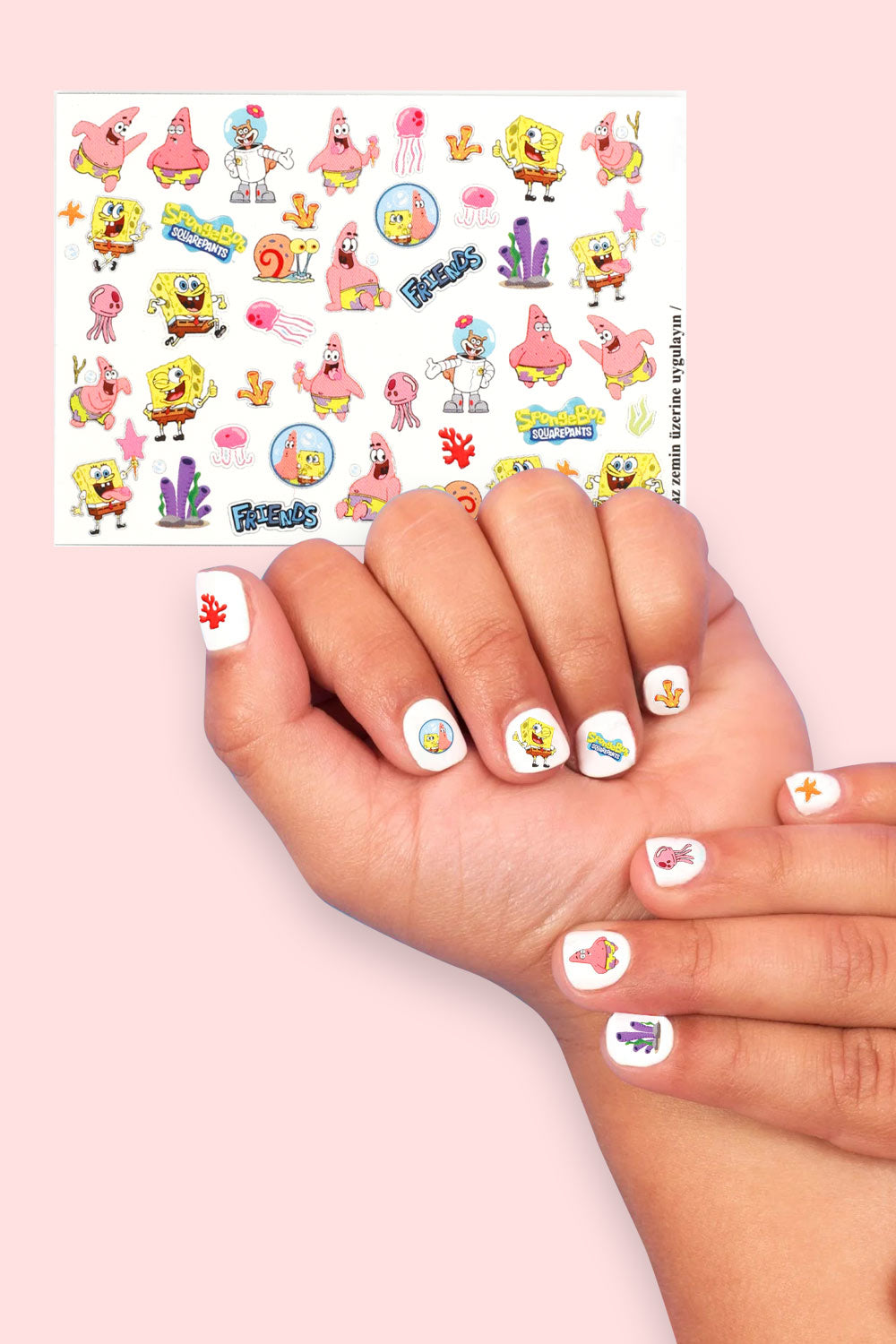 Sarı Sünger Bob Kız Çocuk Tırnak Sticker