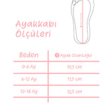 Pudra  Tavşanlı Önü Ponponlu Bebek Ayakkabı