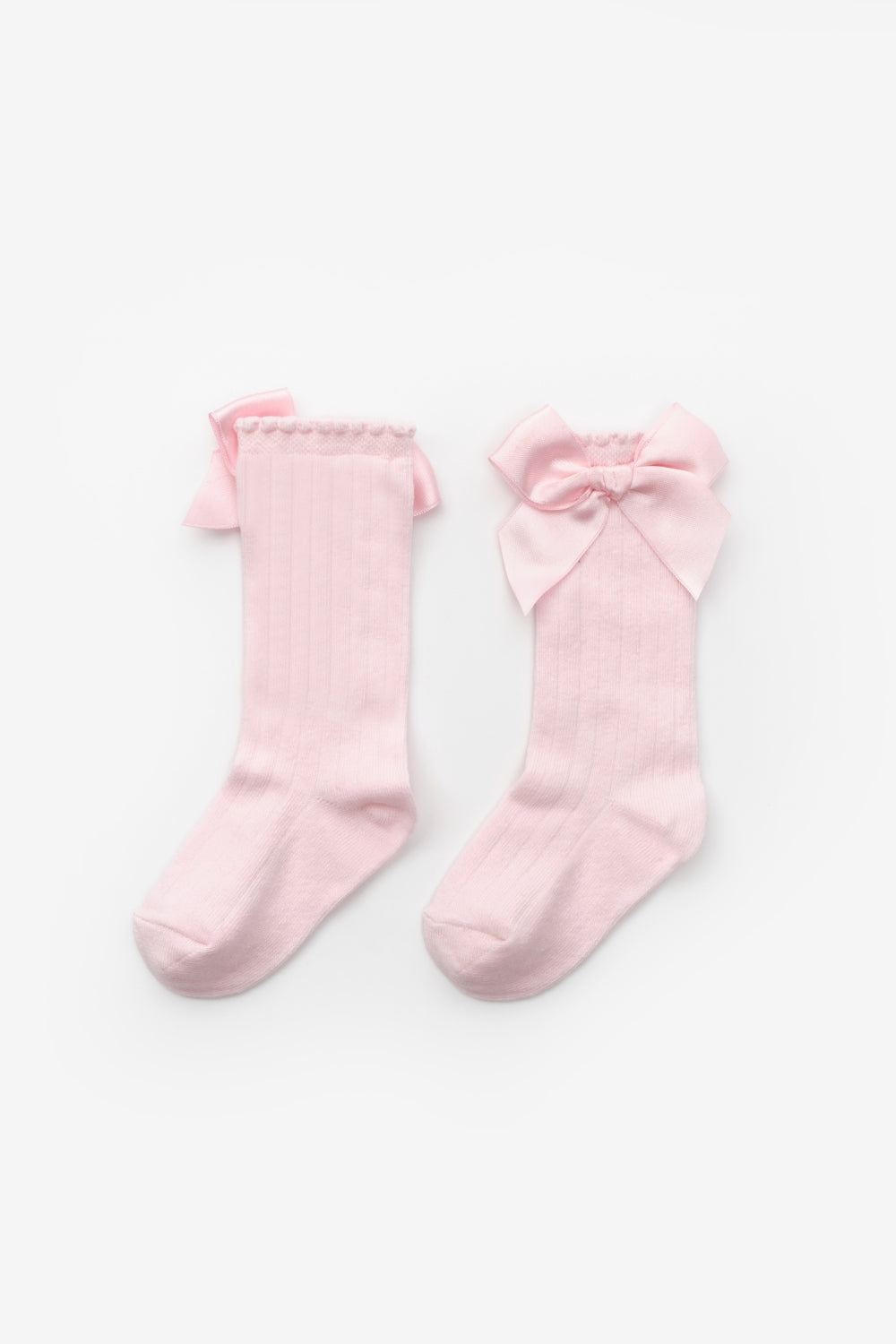 Pembe  Kurdeleli Kız Çocuk Çorap