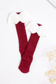 Bordo  Kanatlı Kız Çocuk Çorap
