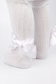 Beyaz  Fiyonk Fitilli Kız Çocuk Külotlu Çorap