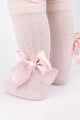 Pembe  Fiyonk Fitilli Kız Çocuk Külotlu Çorap