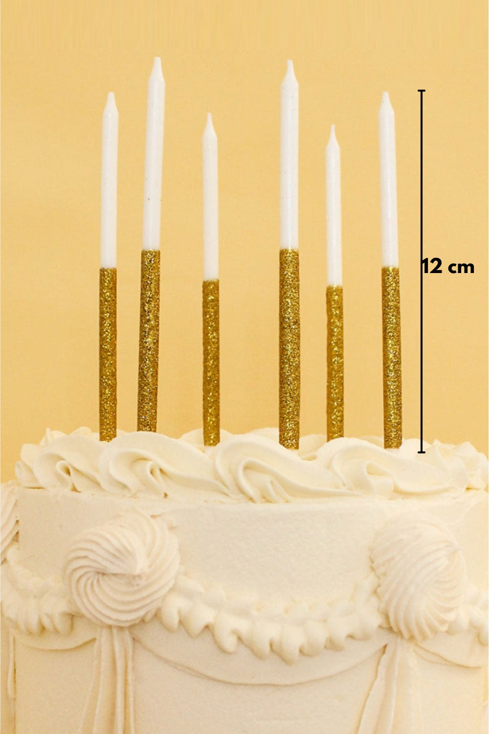 Altın  Simli 12'li Mum Set