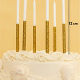 Altın  Simli 12'li Mum Set
