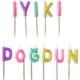 Çok Renkli  Makaron İyi Ki Doğdun Mum Set