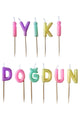 Multicolor Macaron Happy Birthday Candle Set