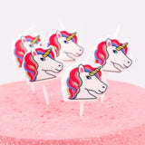 Beyaz  Unicorn Figürlü 5'li Mum