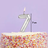 Gümüş  7 Rakamı Mum