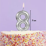 Gümüş  8 Rakamı Mum