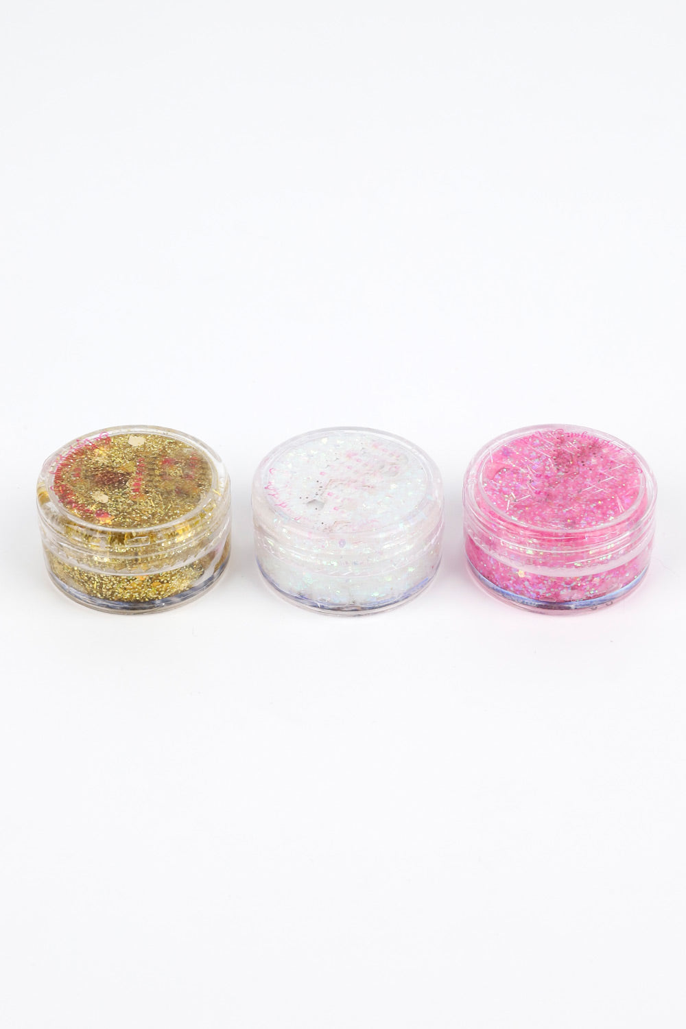 Altın-Pembe-Beyaz  Glitter Simli Kız Çocuk Jel Far