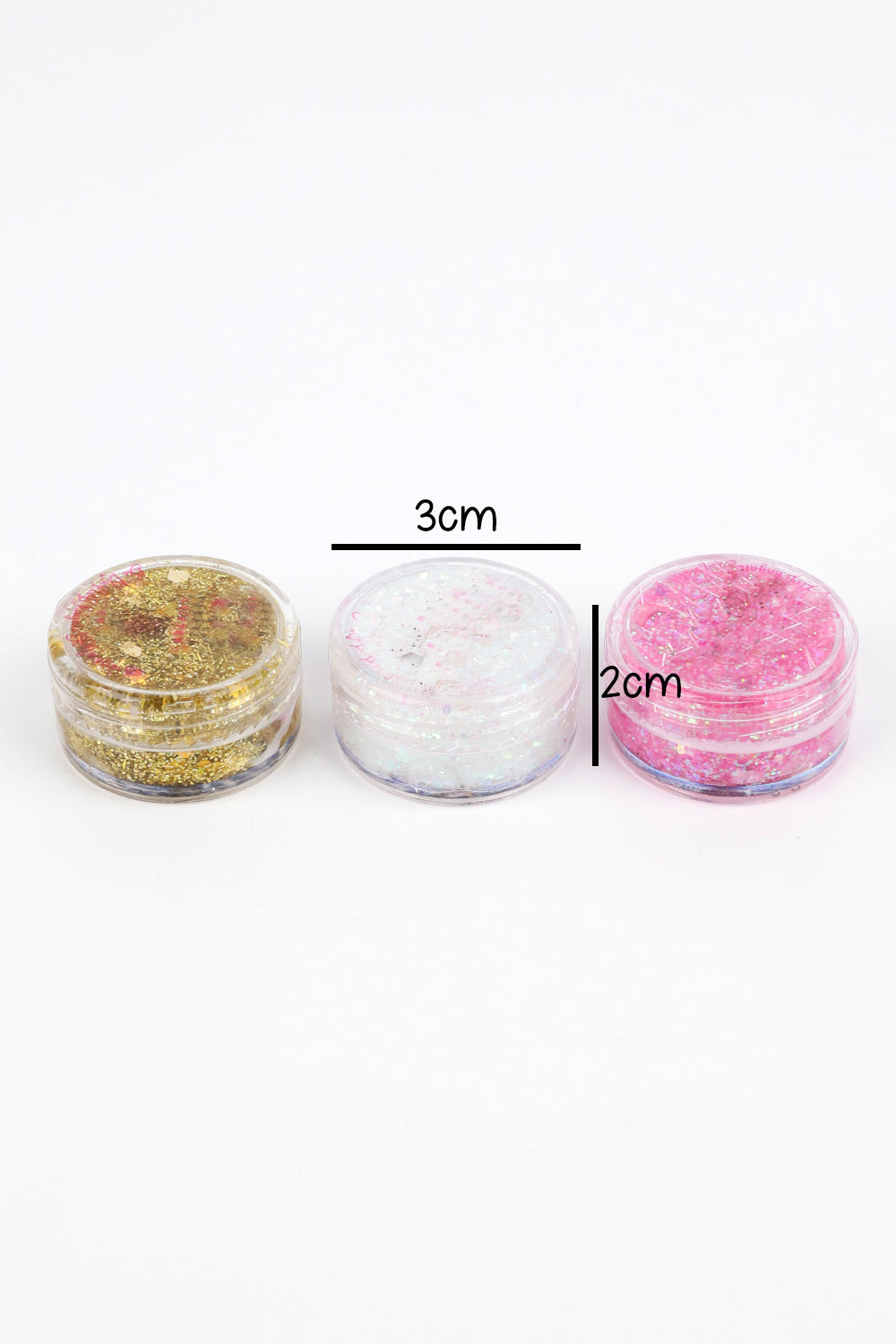 Altın-Pembe-Beyaz  Glitter Simli Kız Çocuk Jel Far
