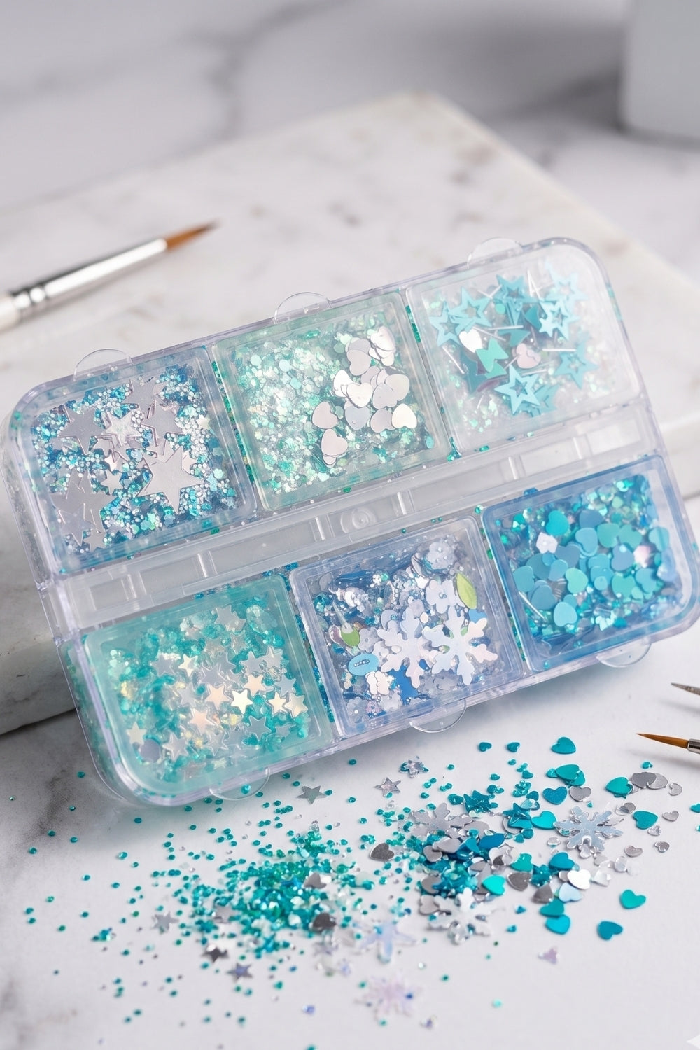 Mavi Simli Kız Çocuk Jel Far Paleti