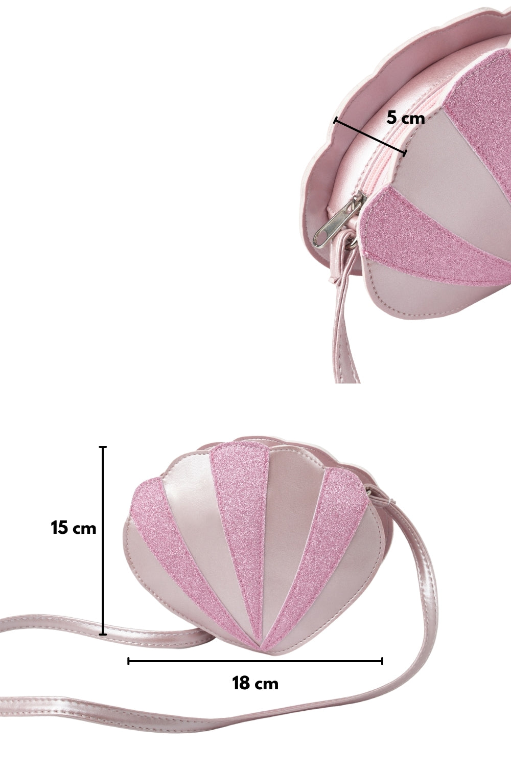 Pembe  Midye Figür Kız Çocuk Omuz Çantası