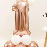 Rose  1 Rakamı Taçlı Balon Set