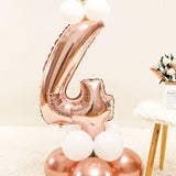 Rose  4 Rakamı Taçlı Balon Set