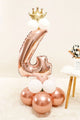 Rose  4 Rakamı Taçlı Balon Set