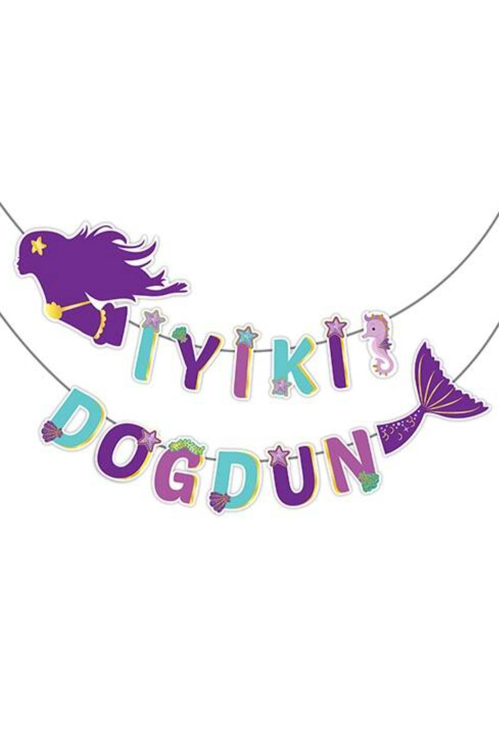 Mor Deniz Kızı Figürlü Banner