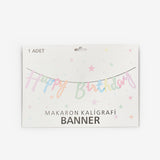 Çok Renkli  Happy Birthday Banner