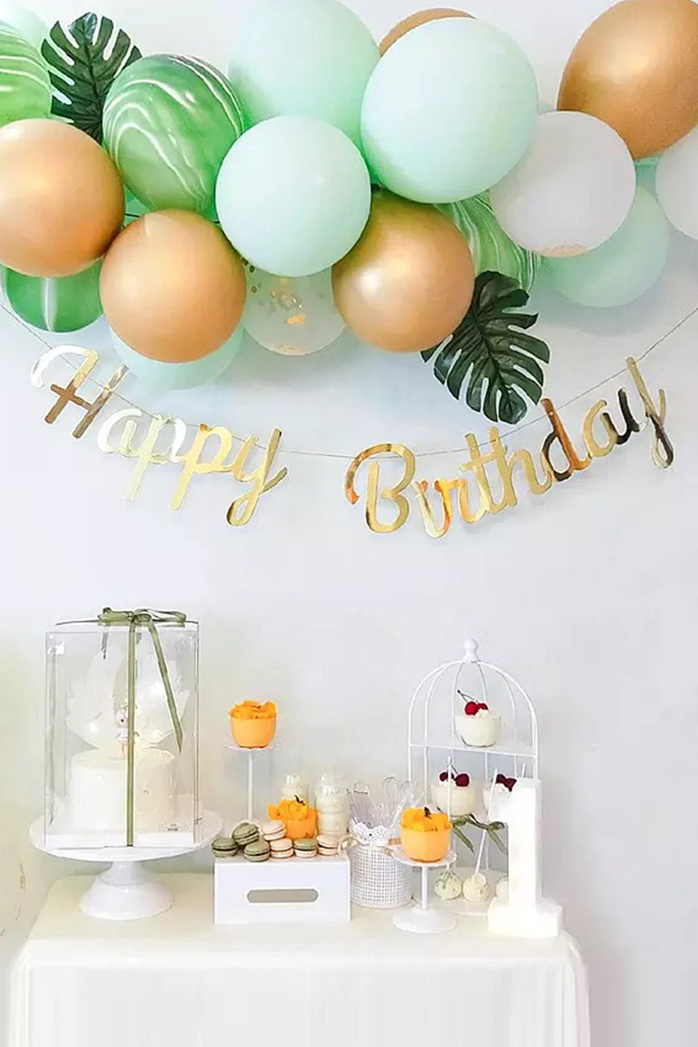 Altın  Happy Birthday Banner